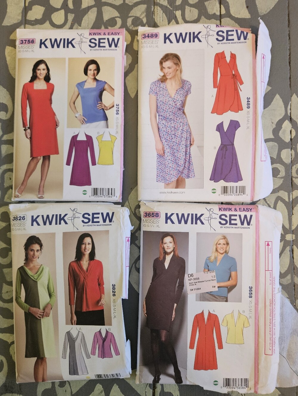 Women's Kwik Sew Sewing Patterns Knit Dresses And Tops
